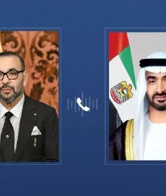 محمد بن زايد وملك المغرب يبحثان هاتفياً التطورات الإقليمية
