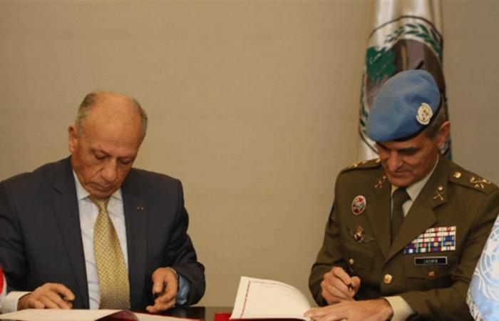 وزير الدفاع وقّع ولازارو اتفاقية تقديم المساعدات للجيش في قطاع جنوب الليطاني