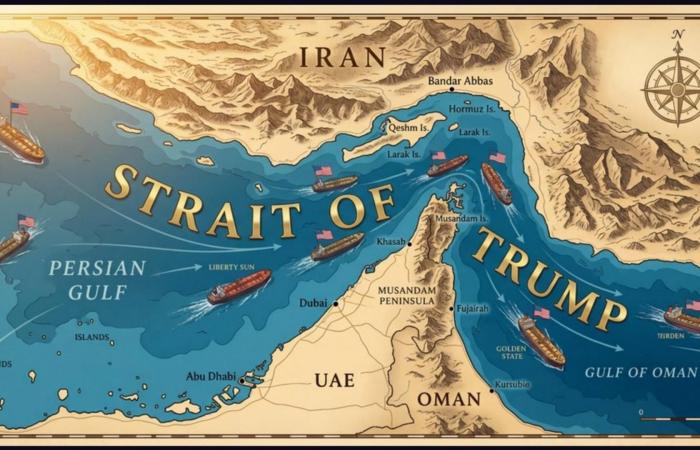 بالصورة: ترامب يغيّر إسم مضيق هرمز